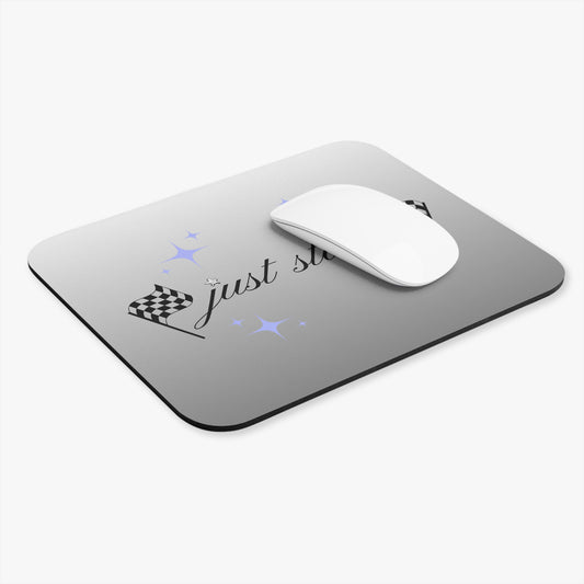 Just Start Motivational Racing Gamer Mouse Pad Silver Space 🖱️