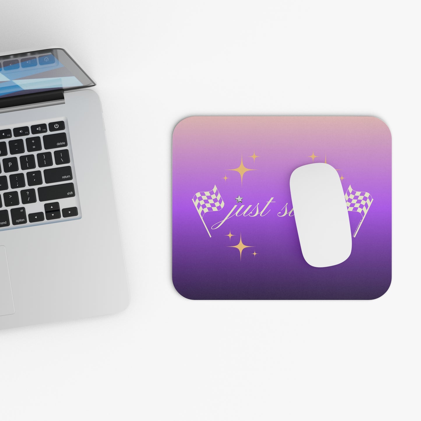 Just Start Motivational Racing Gamer Mouse Pad Sunset Creme 🖱️