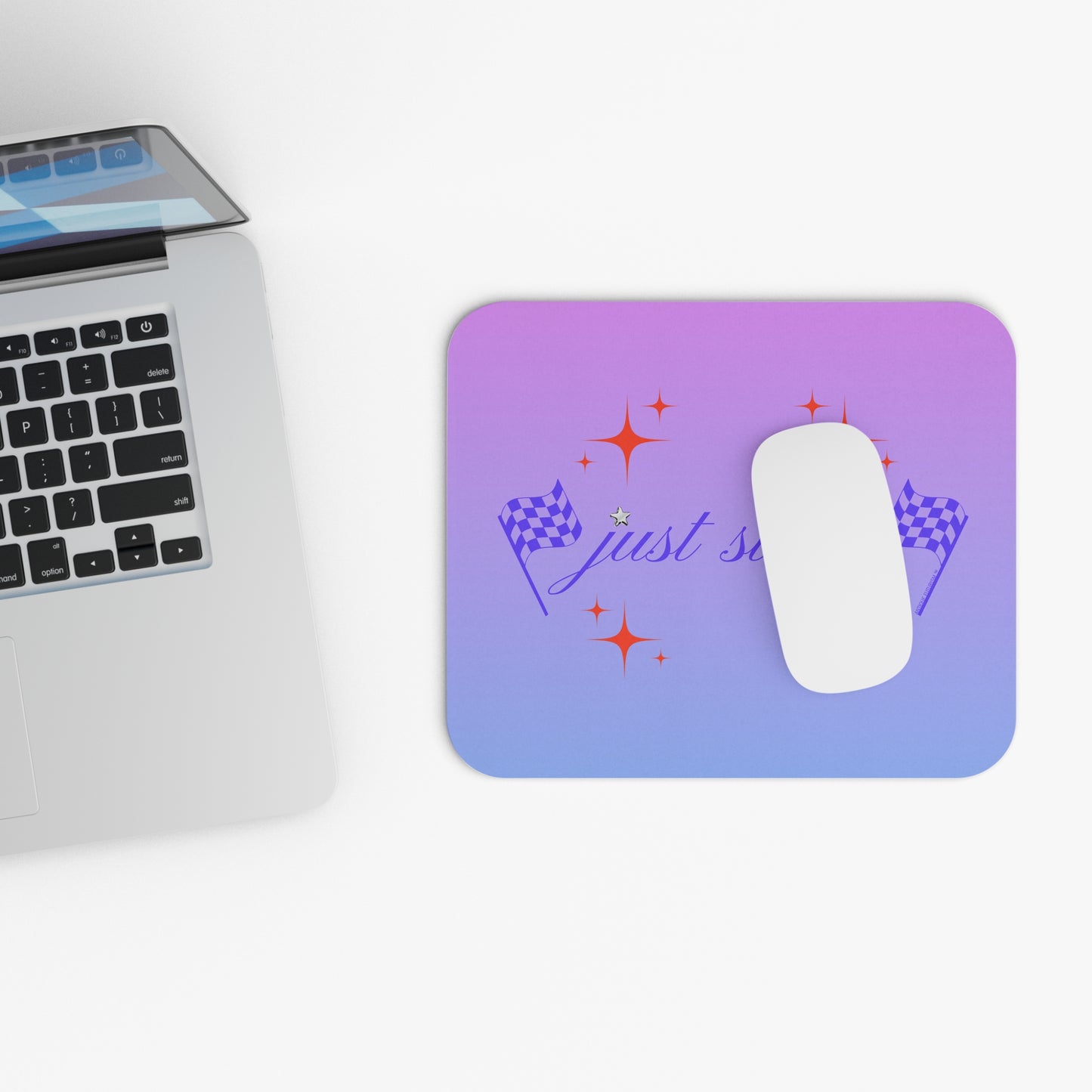 Just Start Motivational Racing Gamer Mouse Pad Indigo Red 🖱️