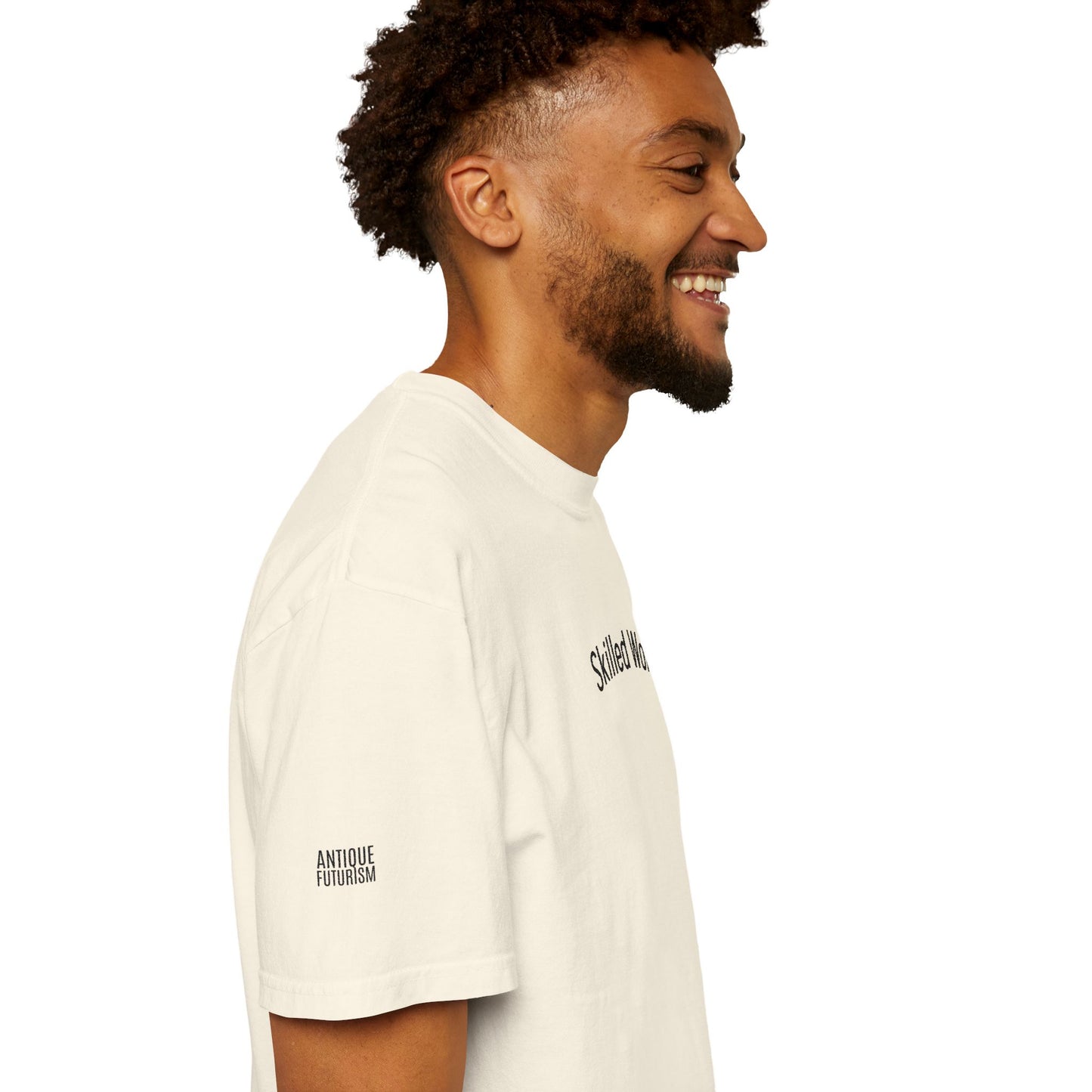 Skilled Worker Embroidered Cotton Ivory Unisex T-Shirt