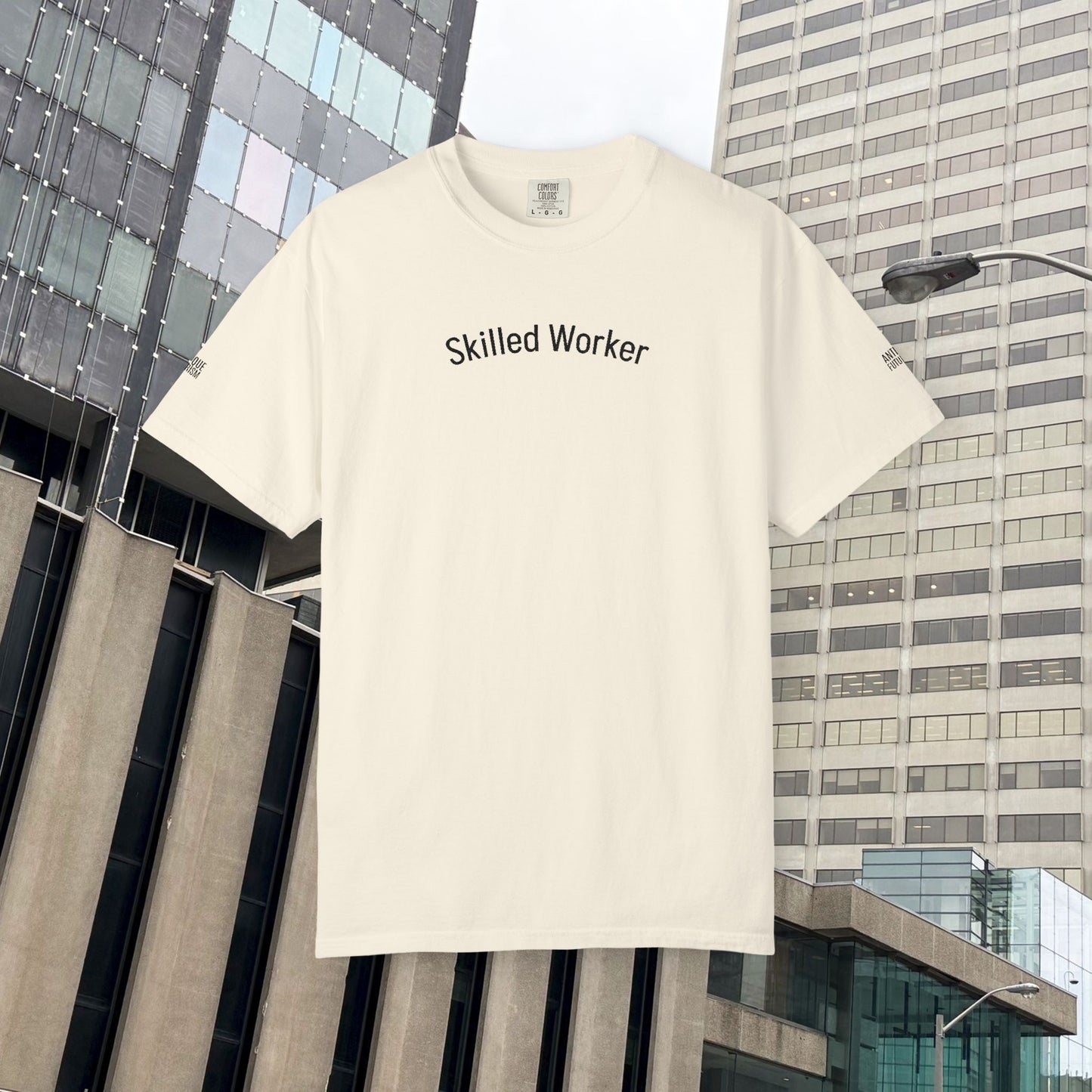 Skilled Worker Embroidered Cotton Ivory Unisex T-Shirt
