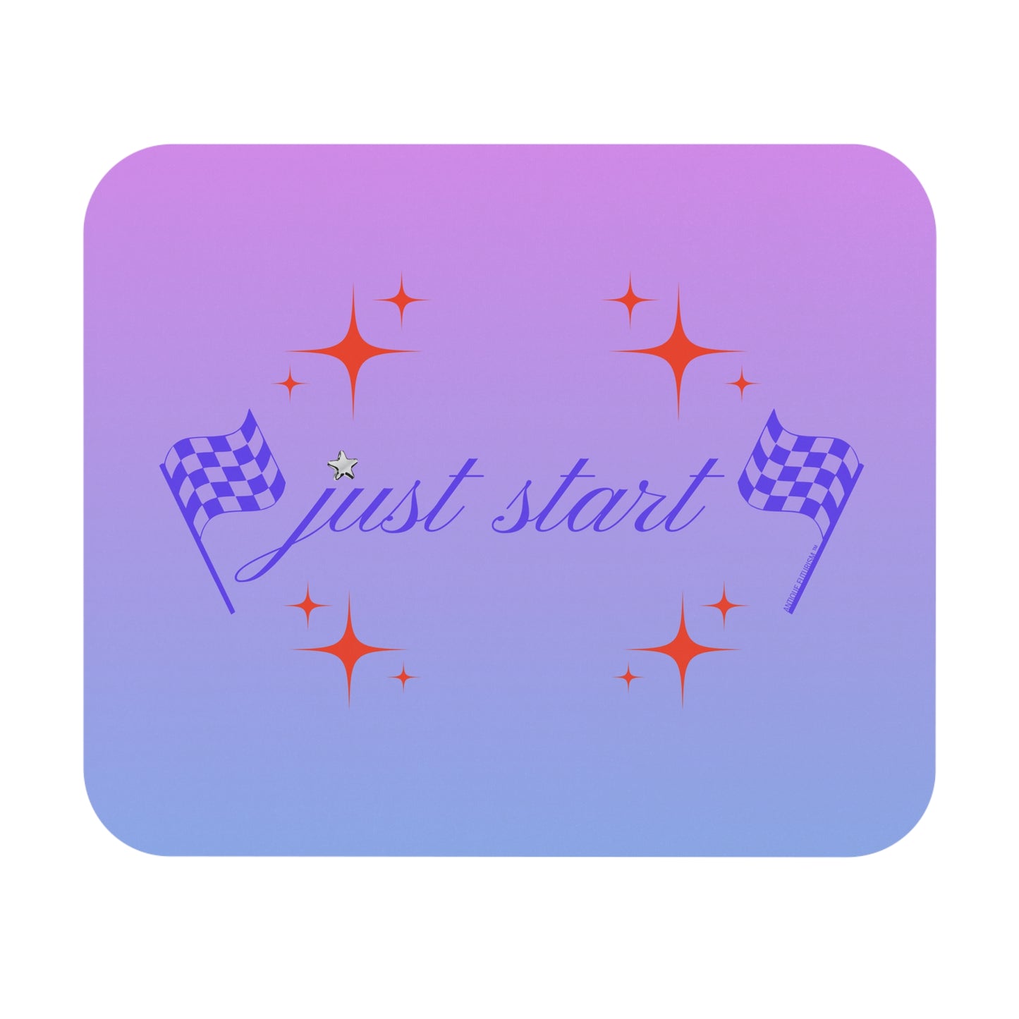 Just Start Motivational Racing Gamer Mouse Pad Indigo Red 🖱️