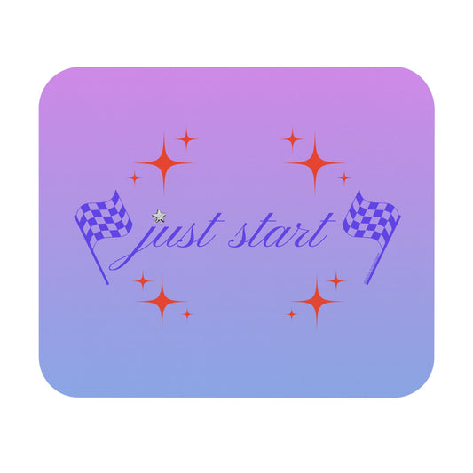 Just Start Motivational Racing Gamer Mouse Pad Indigo Red 🖱️