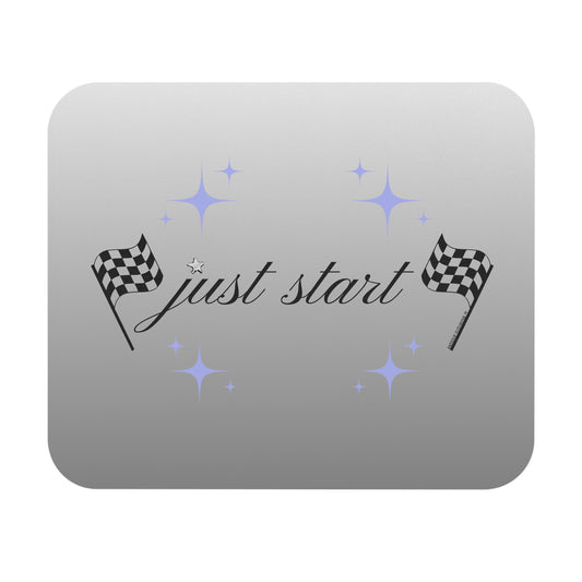 Just Start Motivational Racing Gamer Mouse Pad Silver Space 🖱️