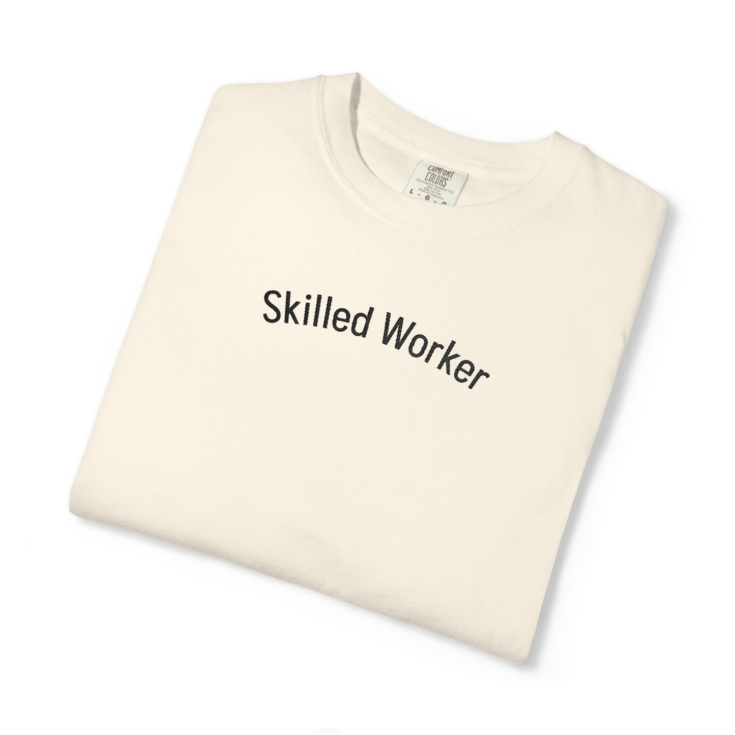 Skilled Worker Embroidered Cotton Ivory Unisex T-Shirt