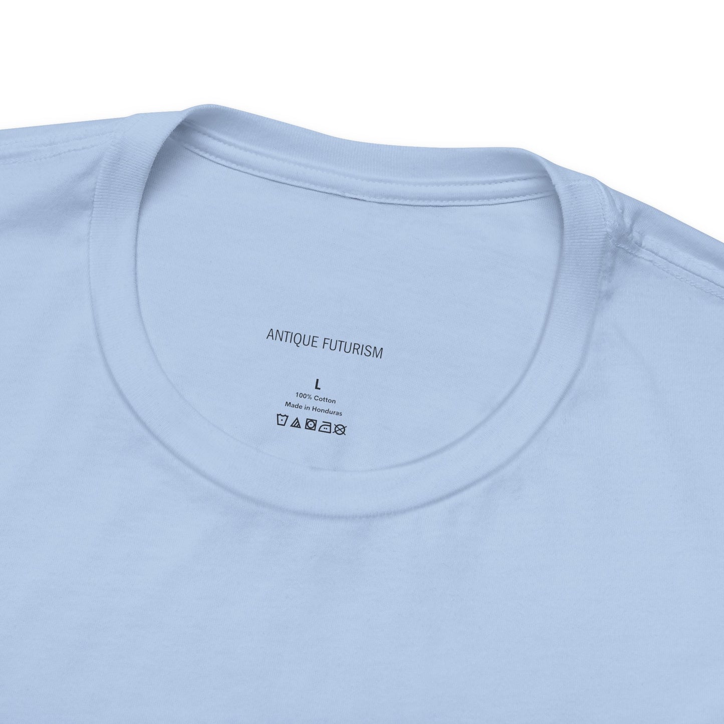 Just Start Tee Motivational Racing Flag Starry Sky Haze T-Shirt Baby Blue 🏁✨