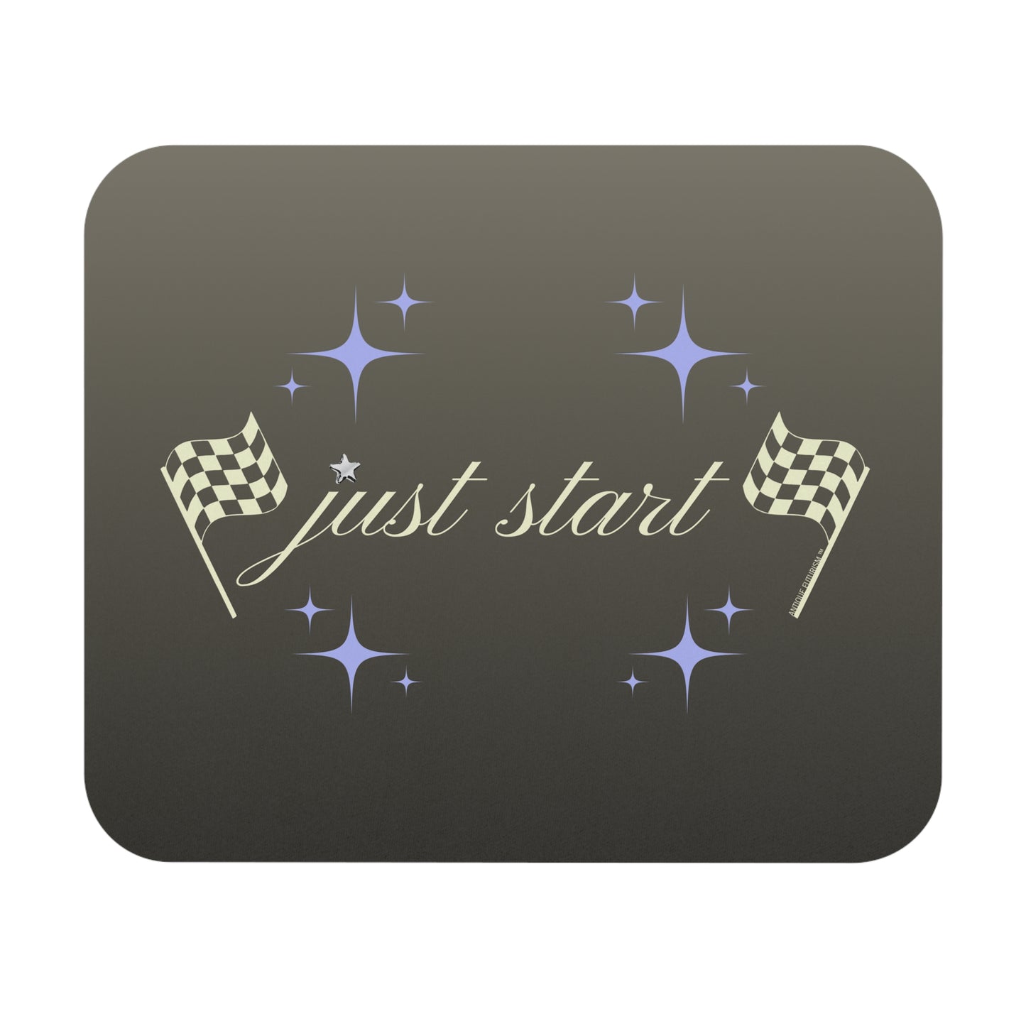 Just Start Motivational Racing Gamer Mouse Pad Graphite Creme 🖱️