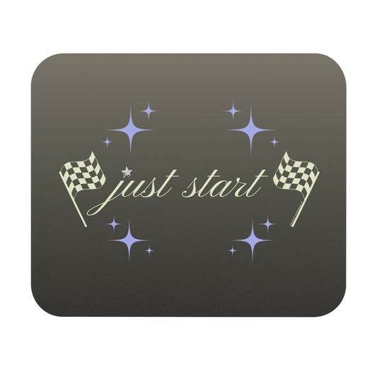 Just Start Motivational Racing Gamer Mouse Pad Graphite Creme 🖱️