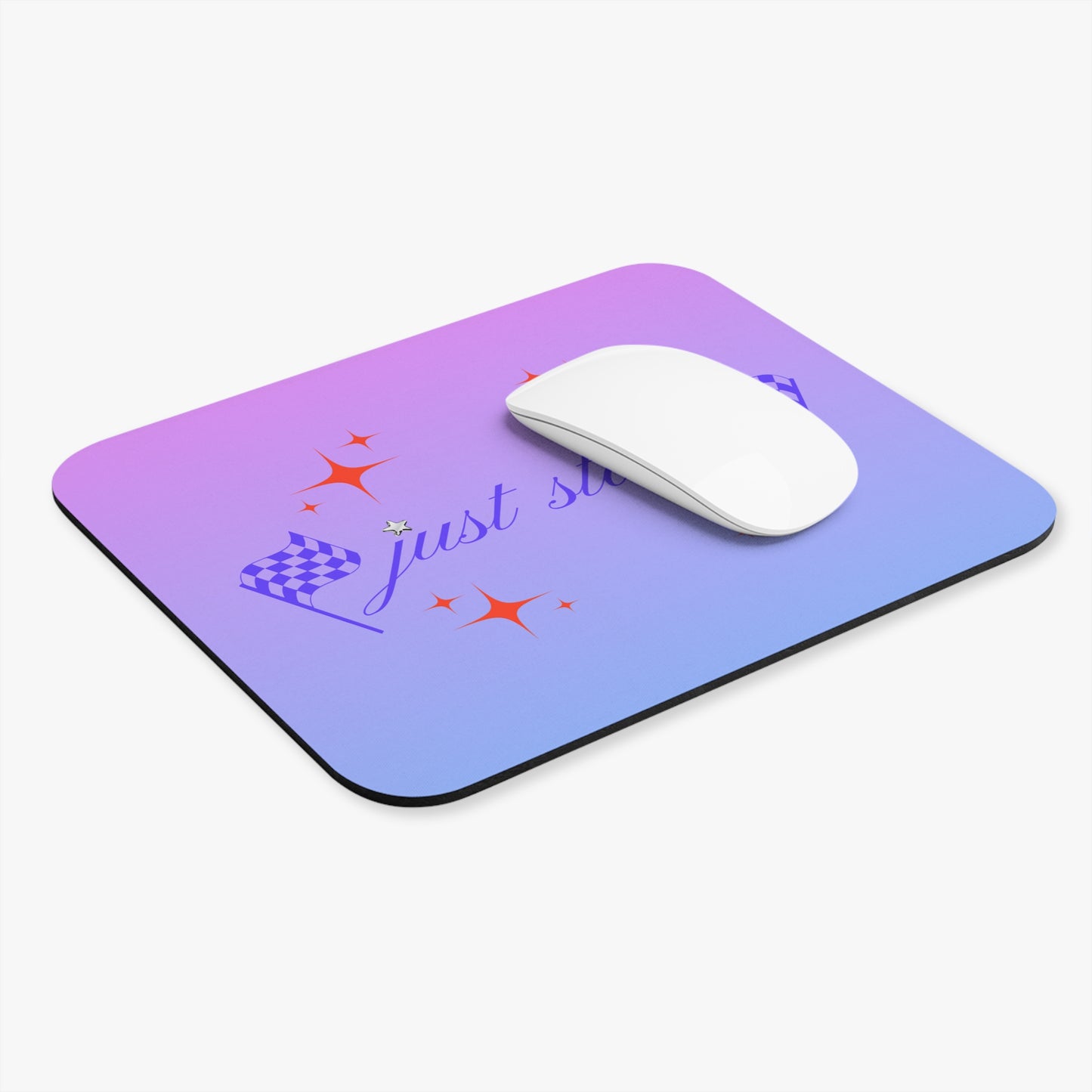 Just Start Motivational Racing Gamer Mouse Pad Indigo Red 🖱️